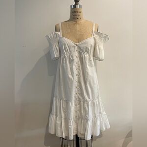 REBECCA TAYLOR White Cotton Dress Size 4
